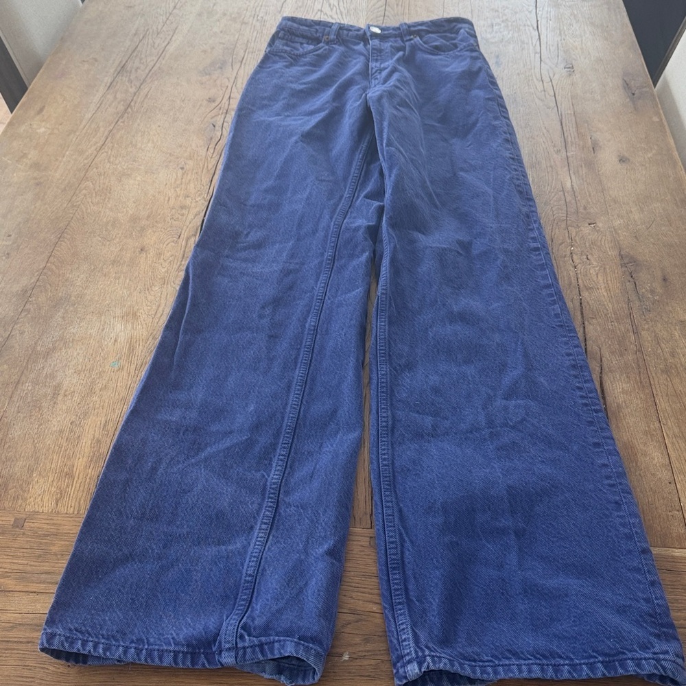 Zara Purple High-Rise Wide Leg Jeans Sz 4